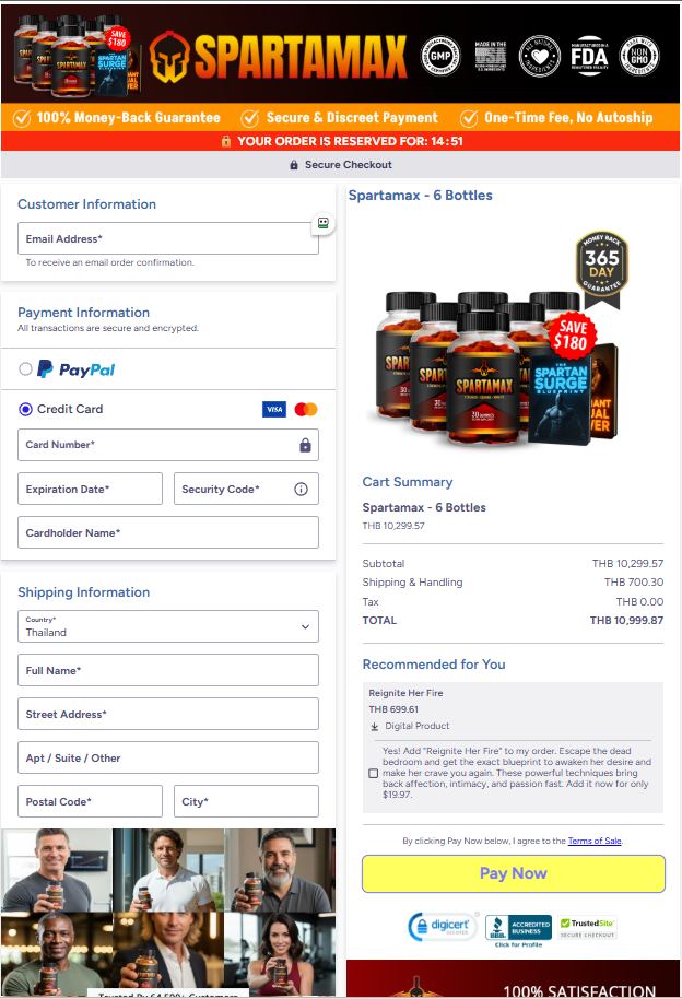 SpartamaxOfficial Website Secure Order Page